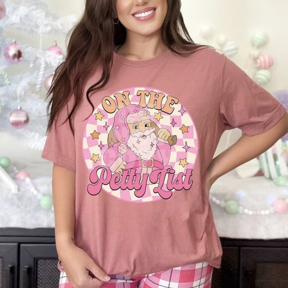 Hand Crafted Tops - Santa Petty List Shirt